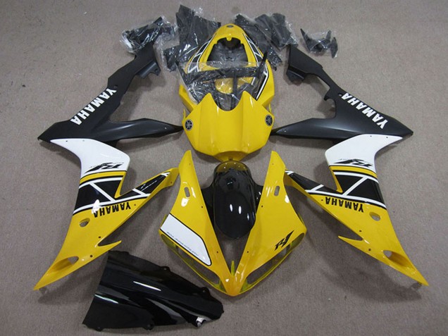 2004-2006 Yellow White Black Yamaha YZF R1 Motorcycle Fairings
