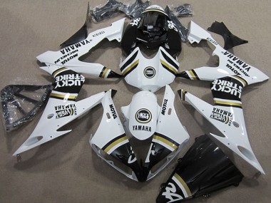 2004-2006 White Black Lucky Strike Yamaha YZF R1 Motorcycle Fairings