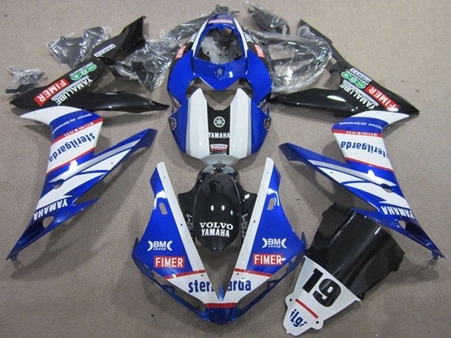 2004-2006 White Blue Black Red Volvo Sterilgarda 19 Yamaha YZF R1 Motorcycle Fairings