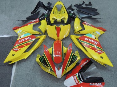 2007-2008 Yellow Red Black White Swan Yamaha YZF R1 Motorcycle Fairings