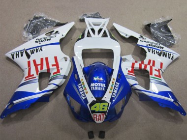 2009-2011 White Blue Red Fiat Motul Dunlop 46 Yamaha YZF R1 Motorcycle Fairings