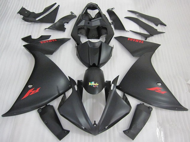 2009-2011 Matte Black Red Decal Yamaha YZF R1 Motorcycle Fairings