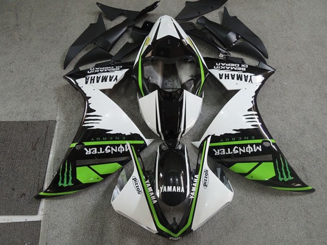 2009-2011 White Black Green Monster Semakin Didepan Yamaha YZF R1 Motorcycle Fairings