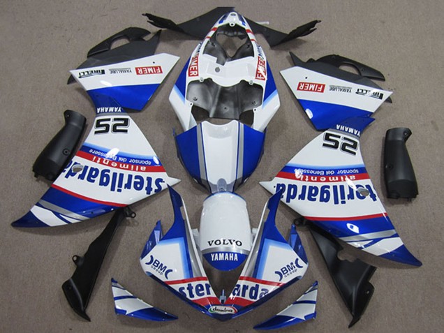 2012-2014 White Blue Red Black Fimer Sterilgarda Yamaha YZF R1 Motorcycle Fairings