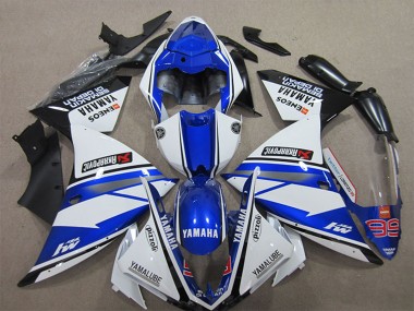 2012-2014 White Blue Black Pizzoli ENEOS Yamalube Semakin Didepan Yamaha YZF R1 Motorcycle Fairings
