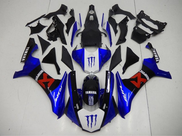 2015-2019 Blue White Black Red Monster Akropovic Yamaha YZF R1 Motorcycle Fairings