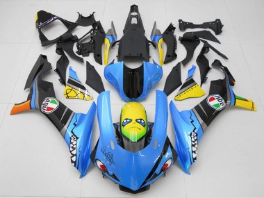 2015-2019 Blue Yellow Shark Yamaha YZF R1 Motorcycle Fairing Kits