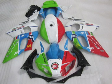 1998-2002 White Blue Green Red Fiat Kastinee Yamaha YZF R6 Motorcycle Fairings