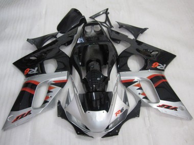 1998-2002 Silver Red Glossy Black Yamaha YZF R6 Motorcycle Fairings