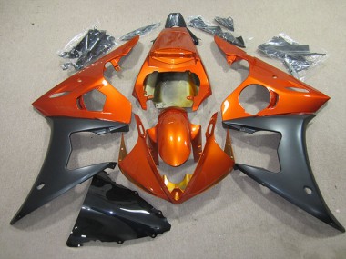 2003-2004 Orange Matte Black Yamaha YZF R6 Motorcycle Fairing