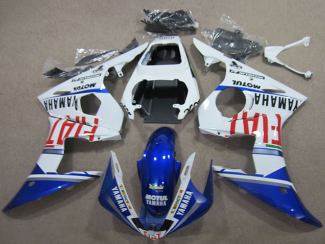 2003-2004 White Blue Red Fiat Motul Yamaha YZF R6 Motorcycle Fairings