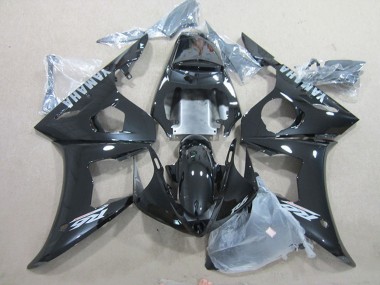 2003-2004 Glossy Black Silver Decals Yamaha YZF R6 Motorcycle Fairings
