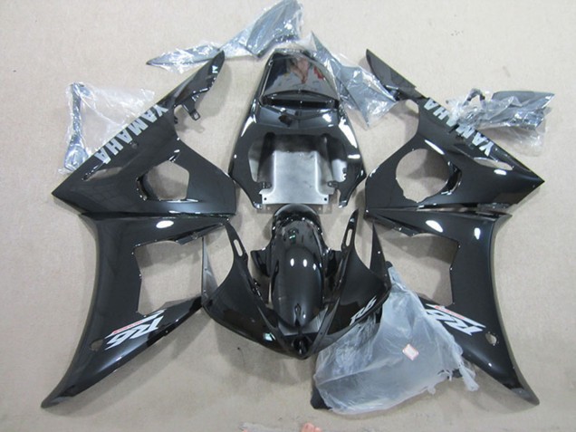2003-2004 Glossy Black Silver Decals Yamaha YZF R6 Motorcycle Fairings