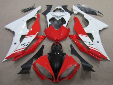 2008-2016 White Red Glossy Black Yamaha YZF R6 Motorcycle Fairings Kits