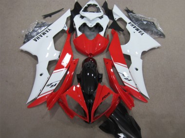 2008-2016 White Red Glossy Black Yamaha YZF R6 Abs Fairings
