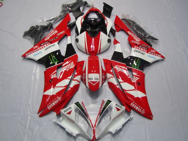 2008-2016 White Red Glossy Black Green Monster Rocol Milwaukee Maxxis Yamaha YZF R6 Motorcycle Fairings