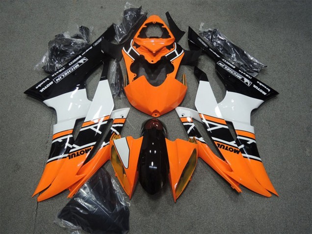 2008-2016 Orange White Glossy Black Motul Yamaha YZF R6 Motorcycle Fairings