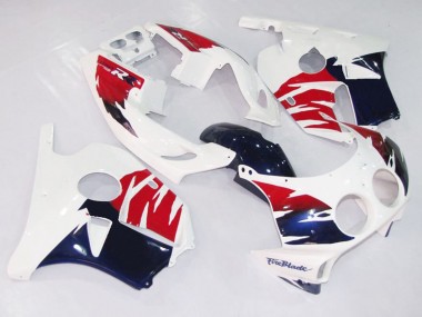 Aftermarket 1990-1998 White Red and Blue Honda CBR250RR Motorcycle Fairings
