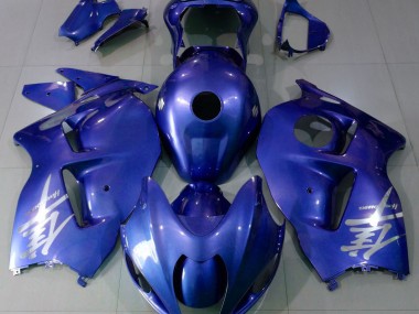 Aftermarket 1997-2007 Gloss Blue & Silver Suzuki GSXR 1300 Motorcycle Fairings