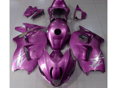 Aftermarket 1997-2007 Gloss Pink & Silver Suzuki GSXR 1300 Motorcycle Fairings