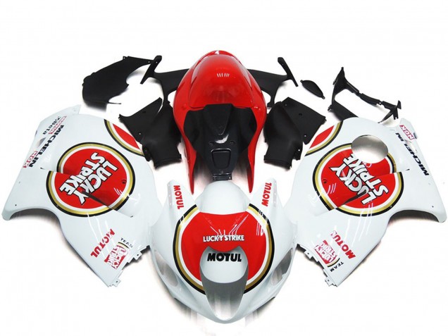 Aftermarket 1997-2007 Red Lucky Strike Style Suzuki GSXR 1300 Motorcycle Fairings