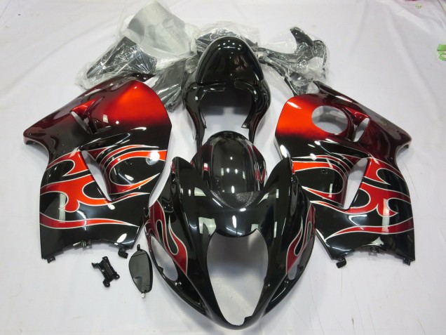 Aftermarket 1997-2007 Red Swirl Suzuki GSXR 1300 Motorcycle Fairings Aftermarket 1997-2007 Red Swirl Suzuki GSXR 1300 Motorcycle Fairings