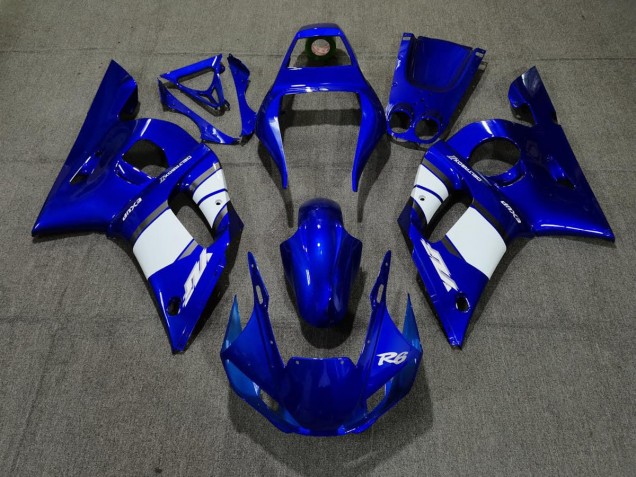 Aftermarket 1998-2002 Blue White Design Yamaha R6 Motorcycle Fairings Aftermarket 1998-2002 Blue White Design Yamaha R6 Motorcycle Fairings