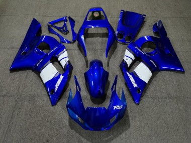 Aftermarket 1998-2002 Blue White Design Yamaha R6 Motorcycle Fairings
