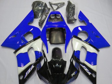 Aftermarket 1998-2002 Blue White and Black Yamaha R6 Motorcycle Fairings