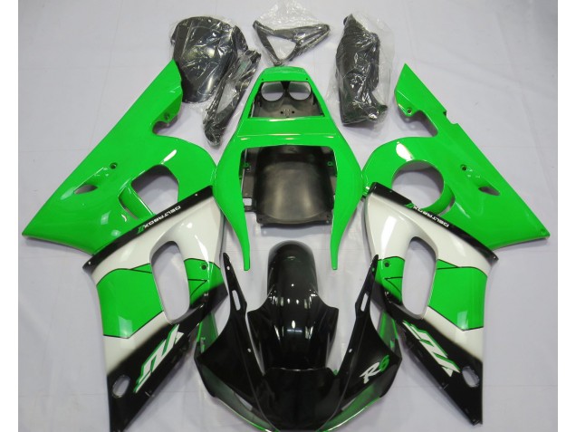 Aftermarket 1998-2002 Green White and Black Yamaha R6 Motorcycle Fairings Aftermarket 1998-2002 Green White and Black Yamaha R6 Motorcycle Fairings