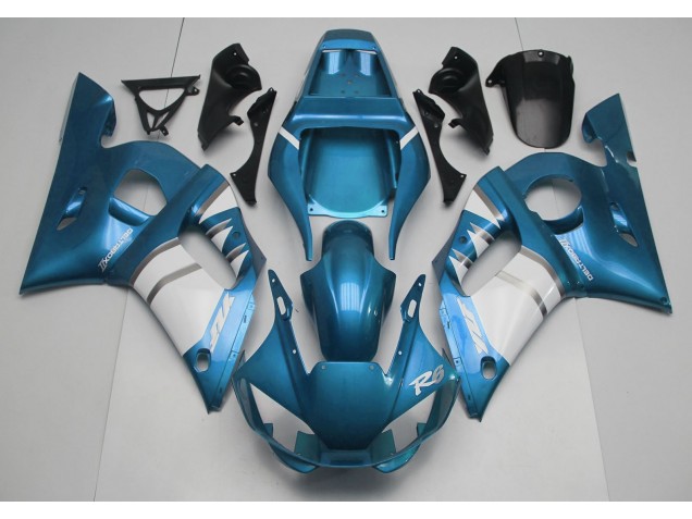 Aftermarket 1998-2002 Light Blue & White Yamaha R6 Motorcycle Fairings Aftermarket 1998-2002 Light Blue & White Yamaha R6 Motorcycle Fairings