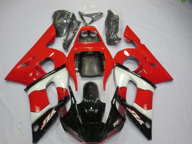Aftermarket 1998-2002 Red White and Black Yamaha R6 Motorcycle Fairings