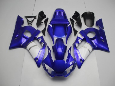 Aftermarket 1998-2002 Silver White and Blue Yamaha R6 Fairings