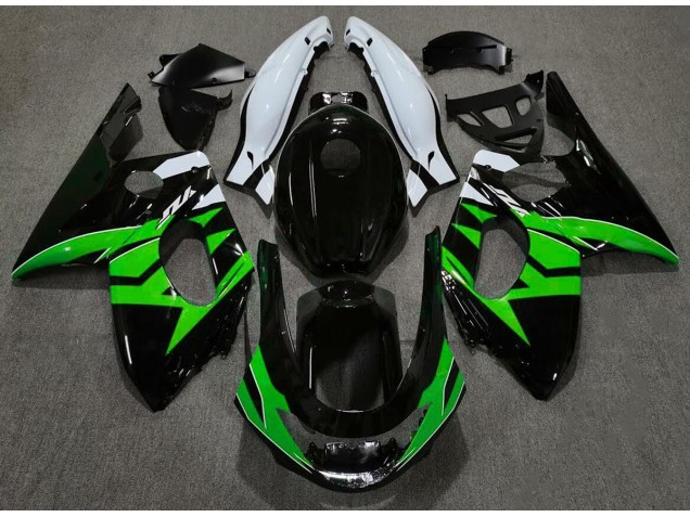 Aftermarket 1998-2007 Gloss Black Green and White Yamaha YZF600 Motorcycle Fairings Aftermarket 1998-2007 Gloss Black Green and White Yamaha YZF600 Motorcycle Fairings