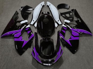 Aftermarket 1998-2007 Gloss Black Purple and White Yamaha YZF600 Motorcycle Fairings