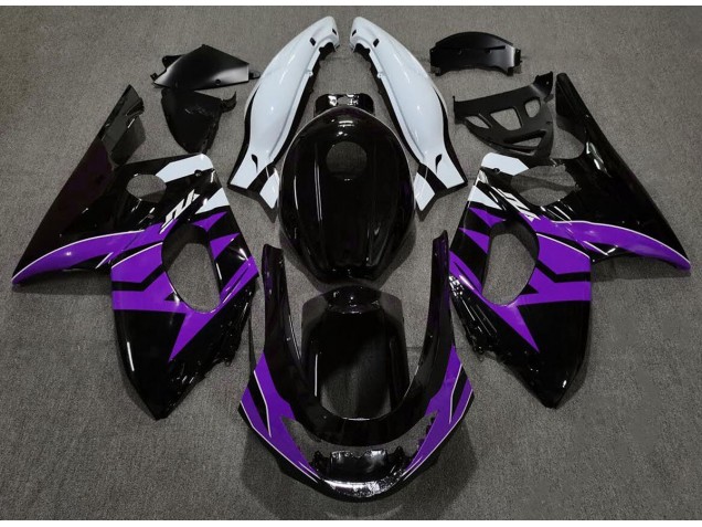 Aftermarket 1998-2007 Gloss Black Purple and White Yamaha YZF600 Motorcycle Fairings
