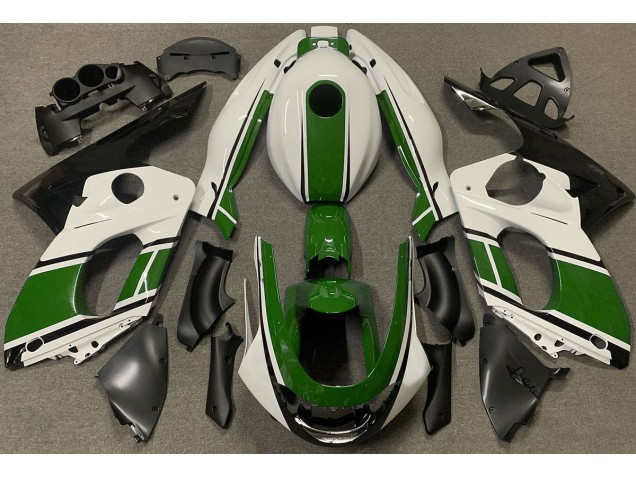 Aftermarket 1998-2007 Gloss White and Dark Green Yamaha YZF600 Motorcycle Fairings Aftermarket 1998-2007 Gloss White and Dark Green Yamaha YZF600 Motorcycle Fairings