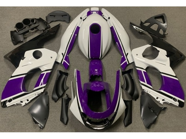 Aftermarket 1998-2007 Gloss White and Dark Purple Yamaha YZF600 Motorcycle Fairings Aftermarket 1998-2007 Gloss White and Dark Purple Yamaha YZF600 Motorcycle Fairings