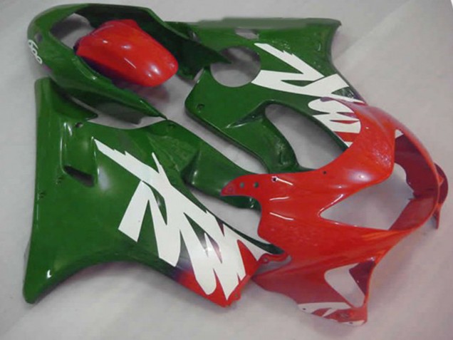 Aftermarket 1999-2000 Green Red and White Decal Honda CBR600 F4 Motorcycle Fairings