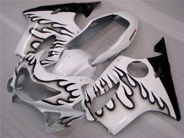 Aftermarket 1999-2000 White and Black Flames Honda CBR600 F4 Motorcycle Fairings Aftermarket 1999-2000 White and Black Flames Honda CBR600 F4 Motorcycle Fairings