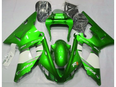 Aftermarket 2000-2001 Electric Green & White Yamaha R1 Motorcycle Fairings