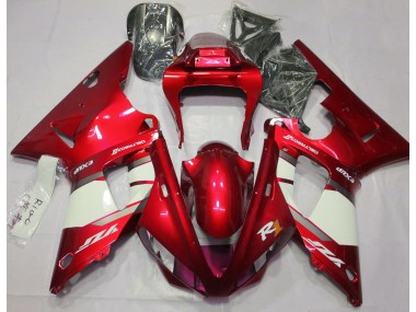 Aftermarket 2000-2001 Fire Red & White Yamaha R1 Motorcycle Fairings