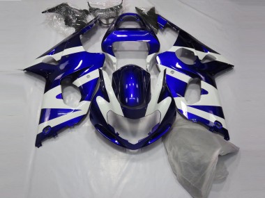 Aftermarket 2000-2002 Gloss Blue & White Suzuki GSXR 1000 Motorcycle Fairings
