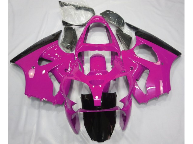 Aftermarket 2000-2002 Gloss Pink & Black Kawasaki ZX6R Motorcycle Fairings Aftermarket 2000-2002 Gloss Pink & Black Kawasaki ZX6R Motorcycle Fairings