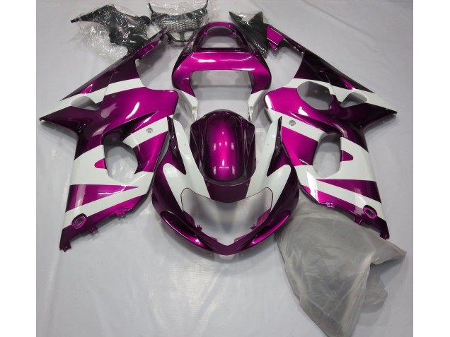 Aftermarket 2000-2002 Gloss Pink & White Suzuki GSXR 1000 Motorcycle Fairings Aftermarket 2000-2002 Gloss Pink & White Suzuki GSXR 1000 Motorcycle Fairings