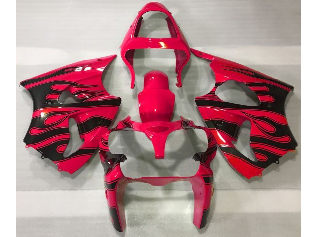 Aftermarket 2000-2002 Red & Black Flame Kawasaki ZX6R Motorcycle Fairings Aftermarket 2000-2002 Red & Black Flame Kawasaki ZX6R Motorcycle Fairings