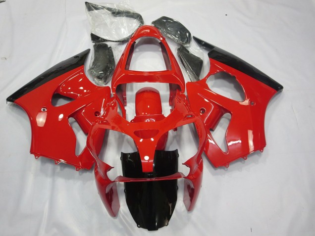 Aftermarket 2000-2002 Red and Black Kawasaki ZX6R Motorcycle Fairings Aftermarket 2000-2002 Red and Black Kawasaki ZX6R Motorcycle Fairings