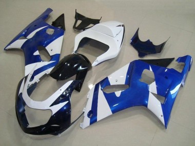Aftermarket 2001-2003 Blue and White OEM Style Suzuki GSXR 600-750 Motorcycle Fairings