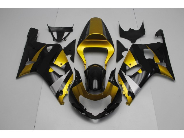 Aftermarket 2001-2003 Gloss Black and Gold Suzuki GSXR 600-750 Motorcycle Fairings Aftermarket 2001-2003 Gloss Black and Gold Suzuki GSXR 600-750 Motorcycle Fairings