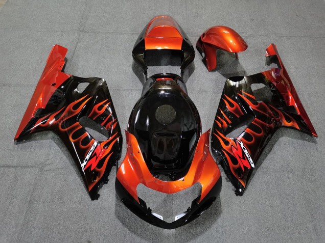 Aftermarket 2001-2003 Gloss Black and Orange Suzuki GSXR 600-750 Motorcycle Fairings Aftermarket 2001-2003 Gloss Black and Orange Suzuki GSXR 600-750 Motorcycle Fairings